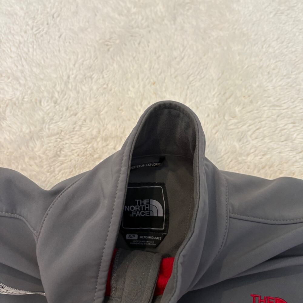 North Face Mens Apex Softshell Jacket Full Zip Windwall Red/Grey Gorpcore Sz S - Picture 6 of 7